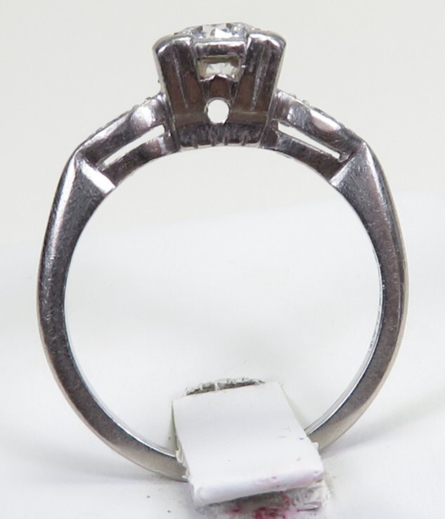 Antique 1920’s Diamond Engagement Platinum Ring Size 6 UK-L1/2 EGL USA Art Deco