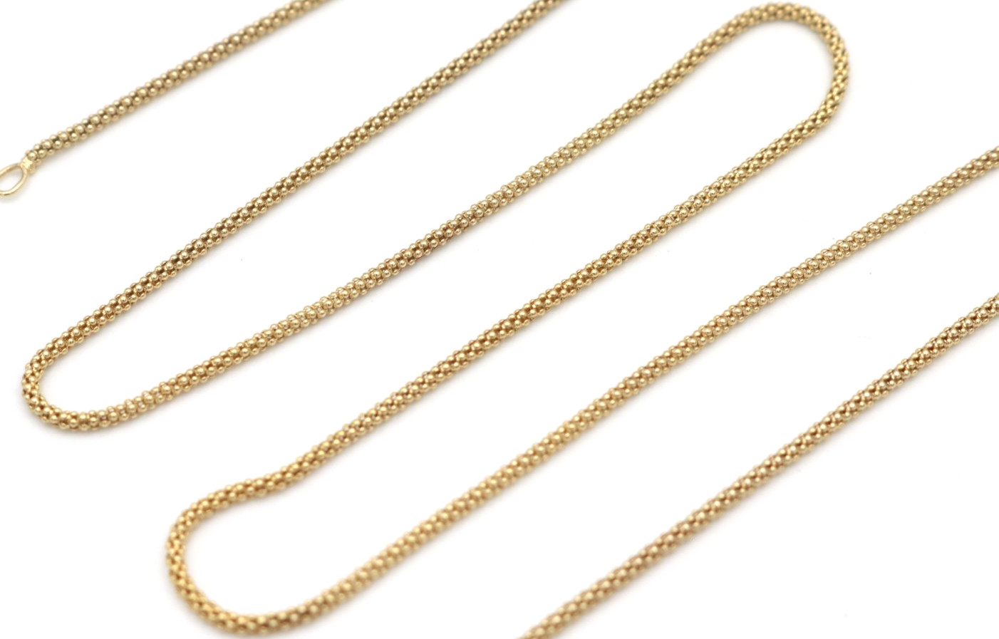 VTG Danecraft Italian Sterling Silver Gold Vermeil Popcorn Chain Necklace 23.5”