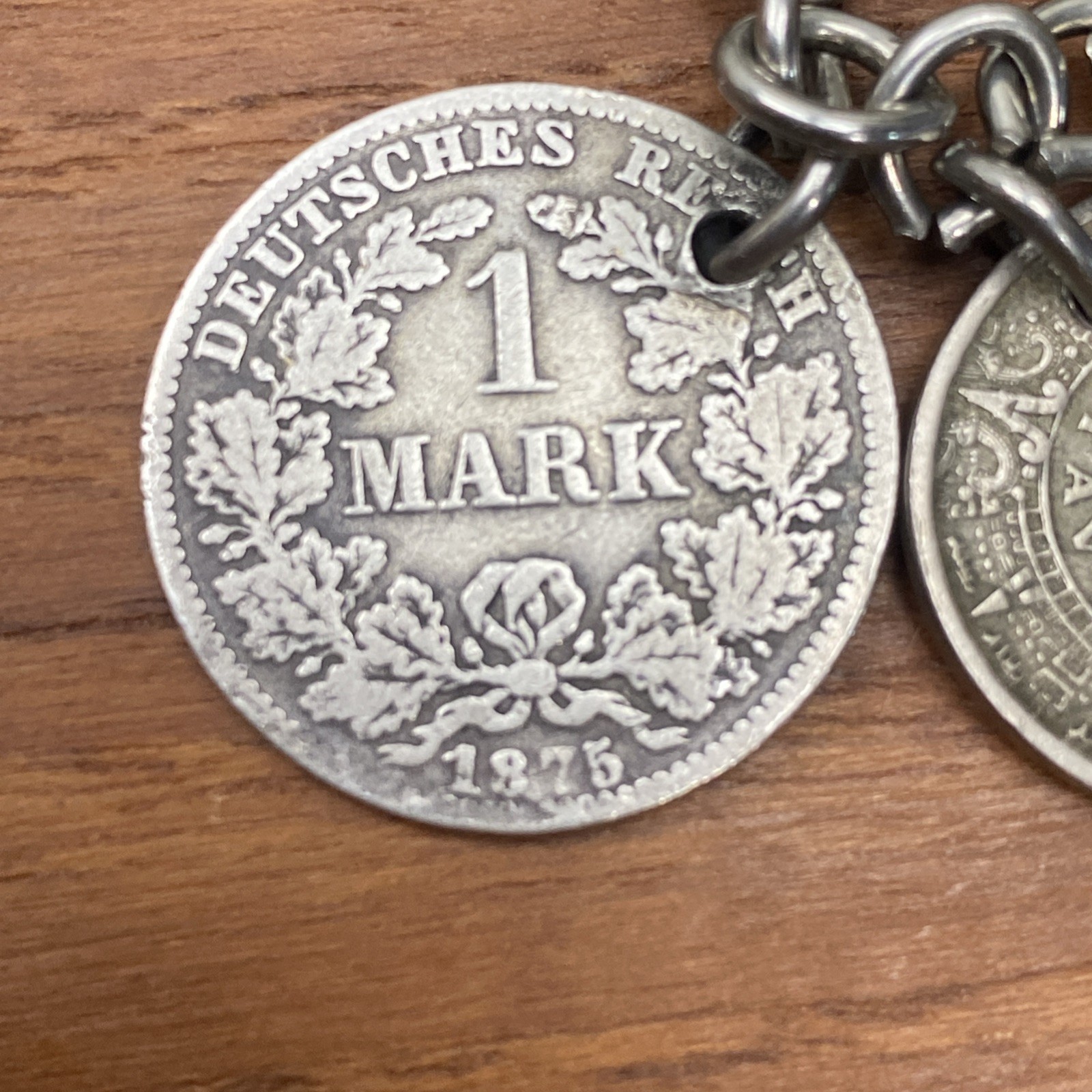 Vintage International Coin Bracelet Barber Dime Silver Reichspfenning
