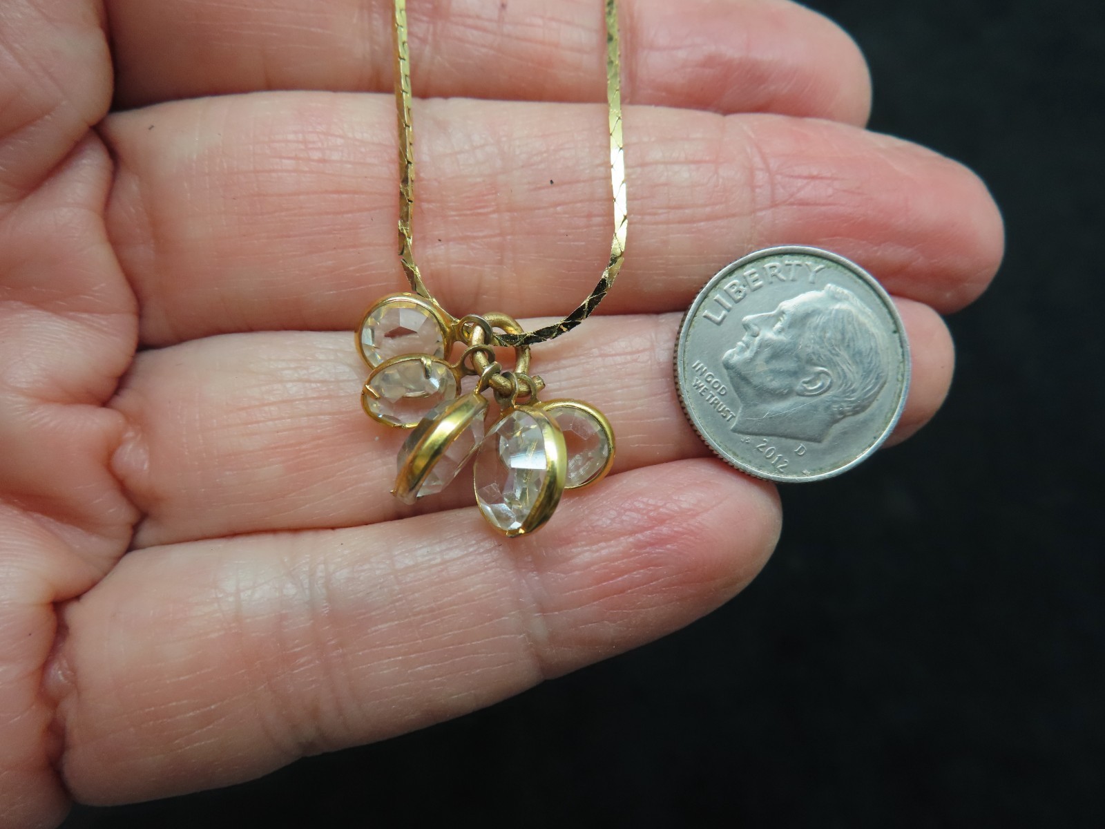 Vintage 1980’s Gold Plated Cobra Chain w/Glass Slides