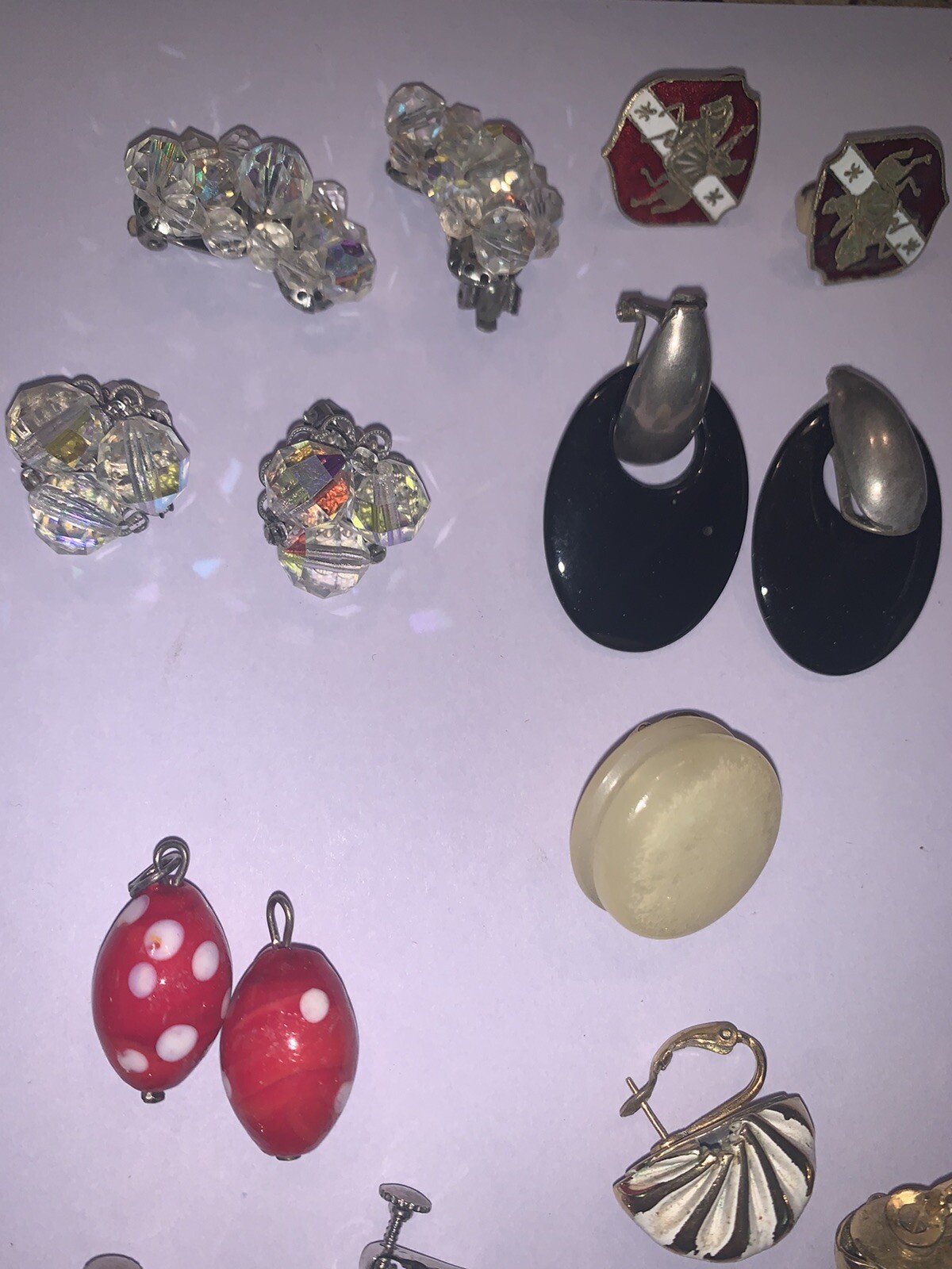 Huge Lot Vintage 60’s 70’s 80’s Earrings Clip & Screw On Some Pendants