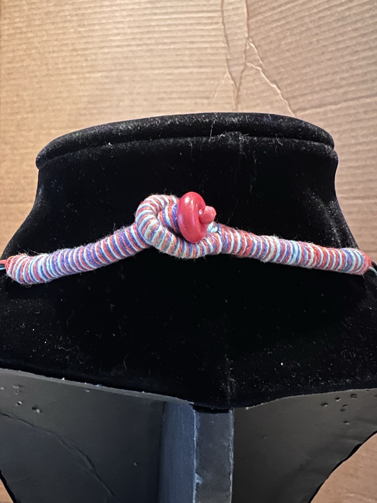 Vintage African Recycled Krobo Glass Bead Necklace Zulu Wire Coiled Art Unique