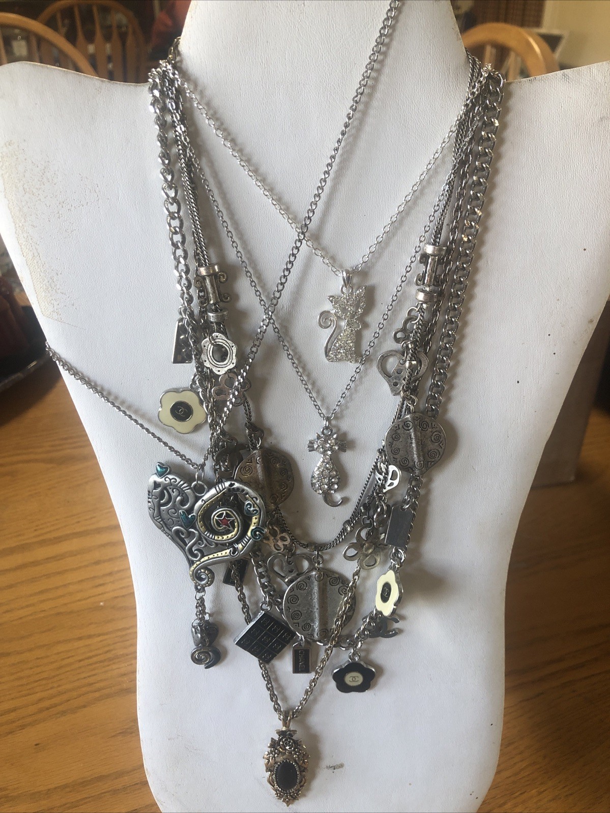 Six Fashion Necklaces with Hearts, Cats, Flowers And MORE!
