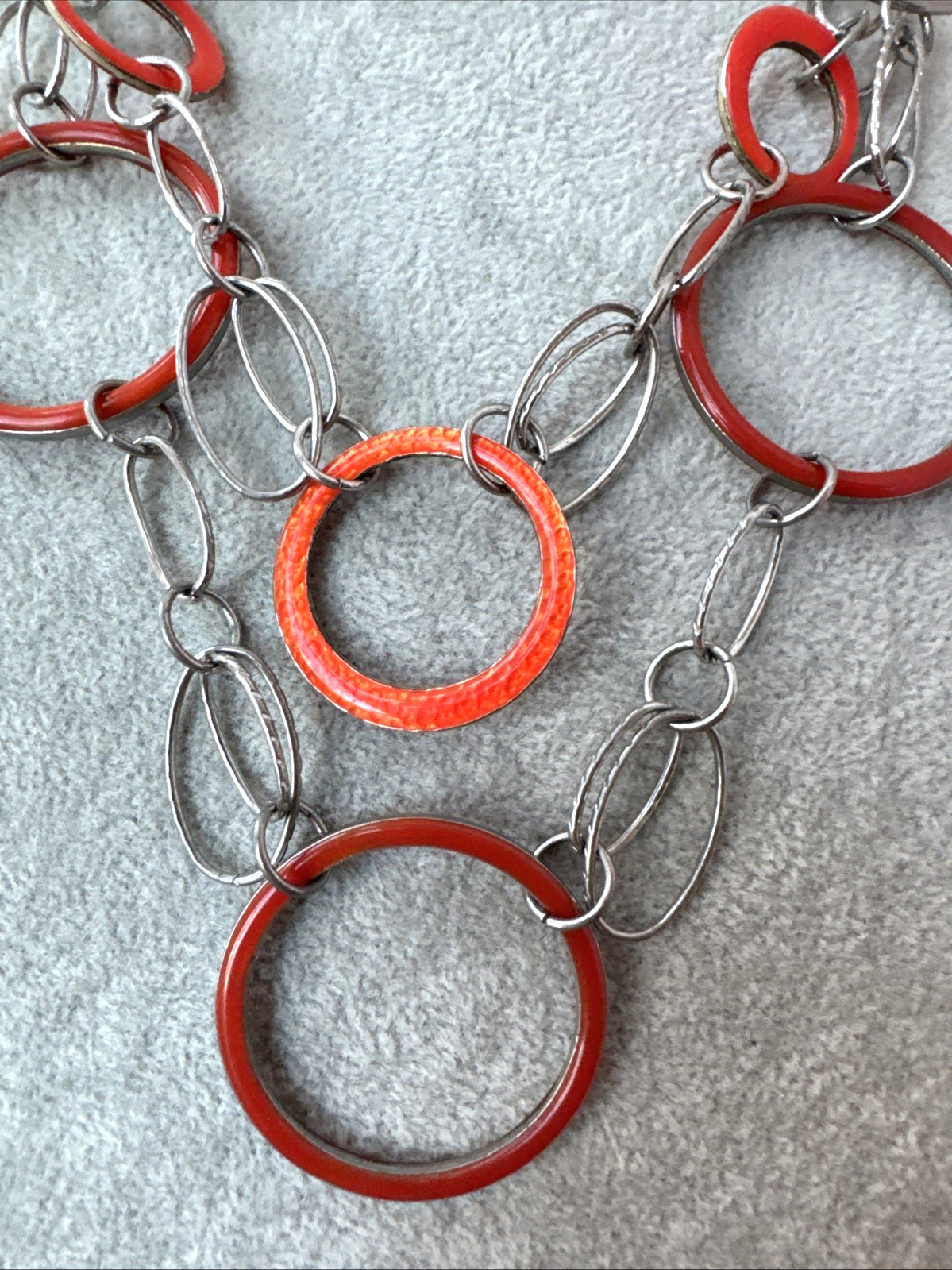 MILLENIALCORE VTG orange peach y2k 2000s colorful Modernist Bib Necklace Choker