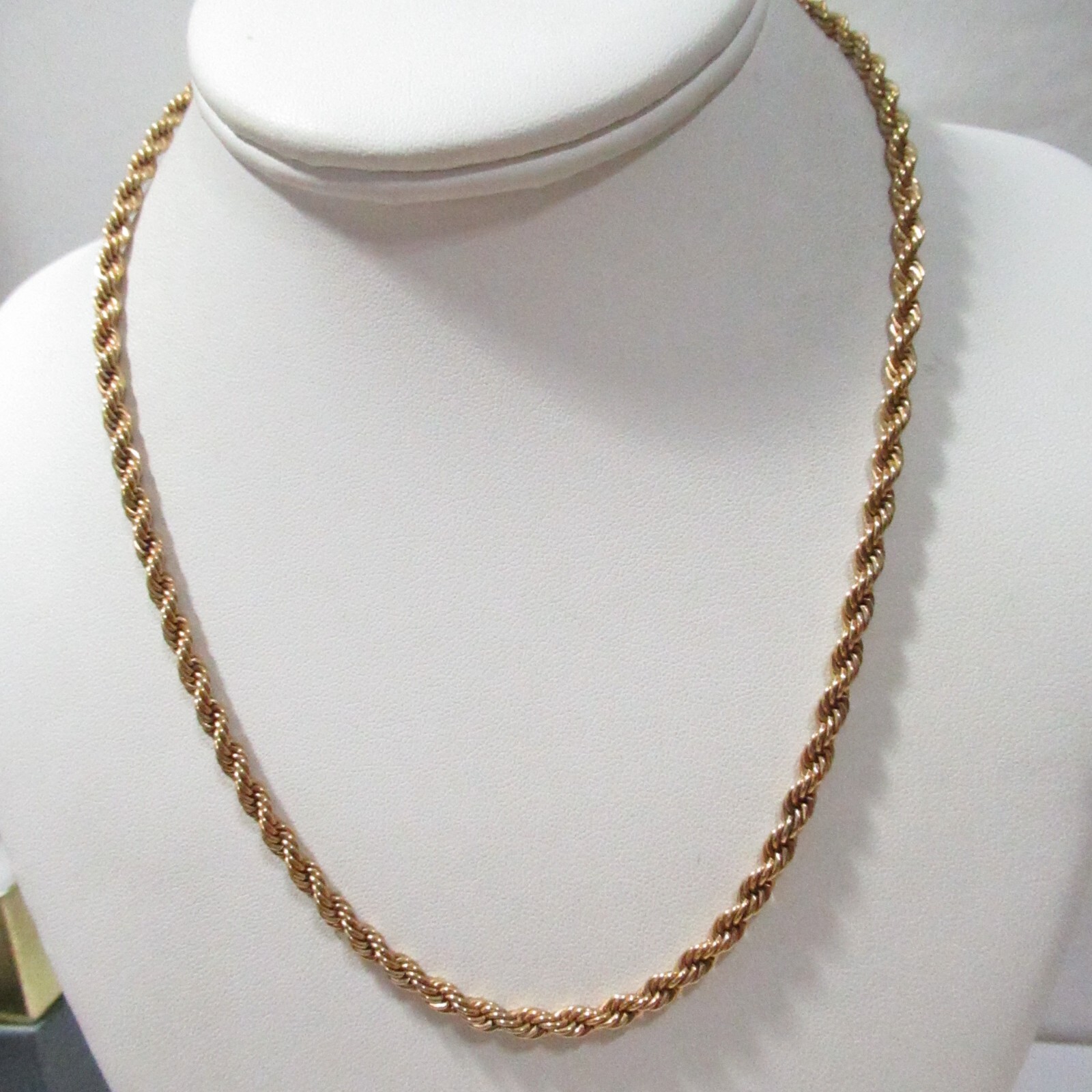 Gold Tone Rope Chain Vintage Necklace 19 3/4