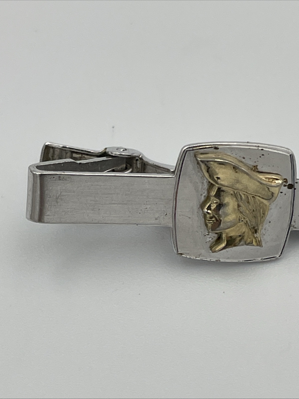 Vintage Anson Tie Clip Bar Paul Revere gold tone Colonial