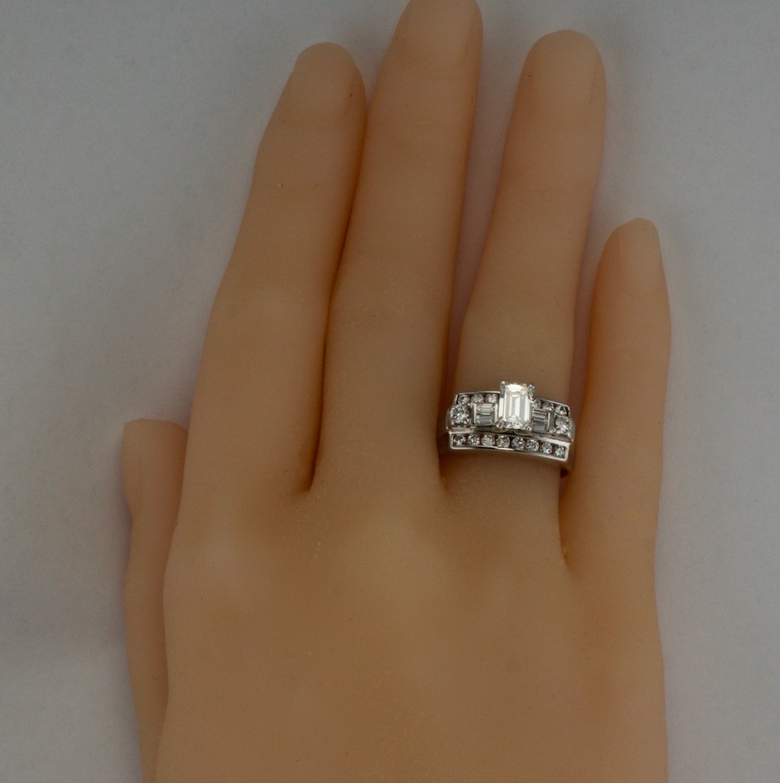Natural Diamond Ring 14K White Gold Band 1.14 TDW Engagement Estate