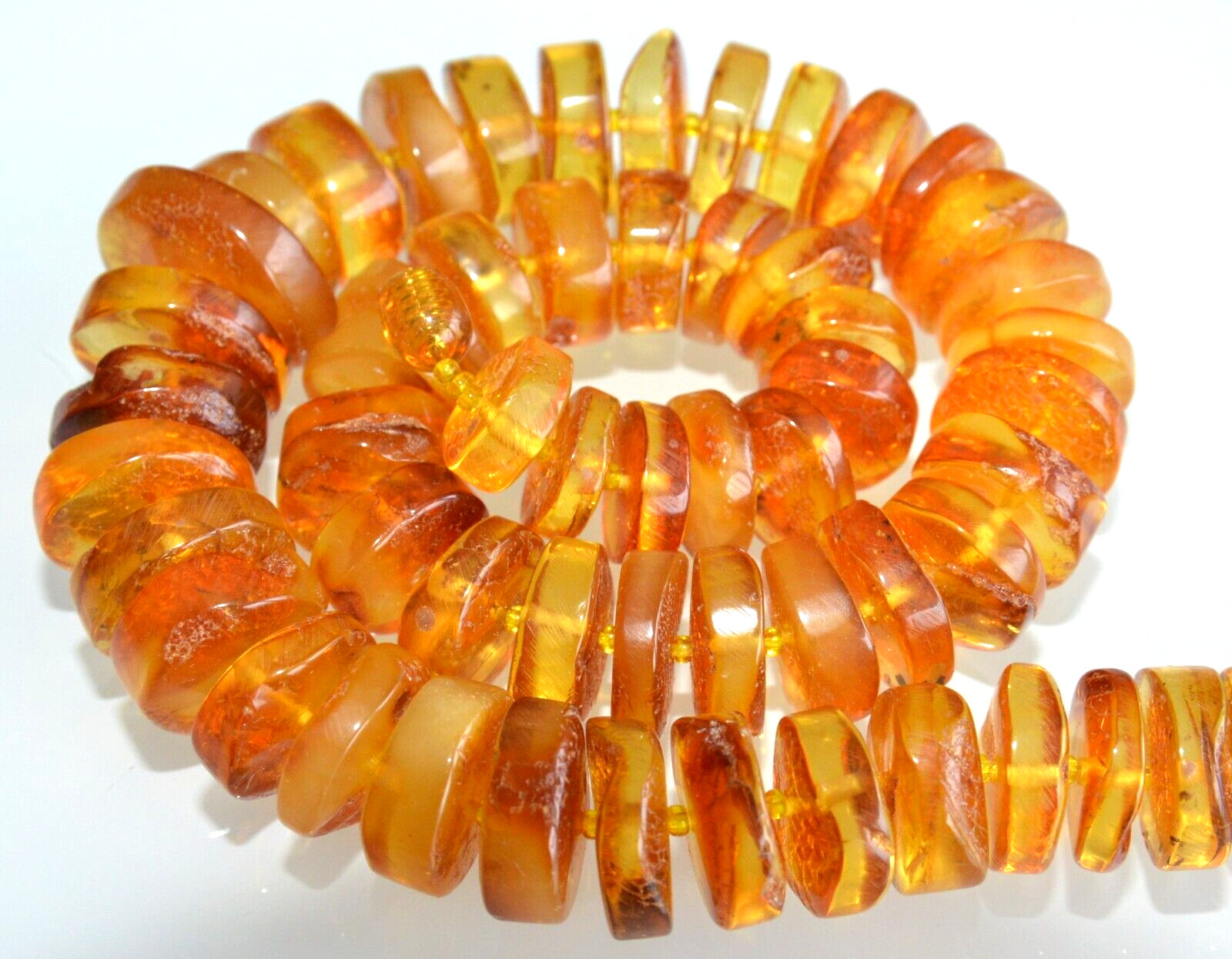 76gr RUSSIAN SOVIET BALTIC AMBER BEAD NECKLACE 琥珀 BRACELET STONE PENDANT EARRING