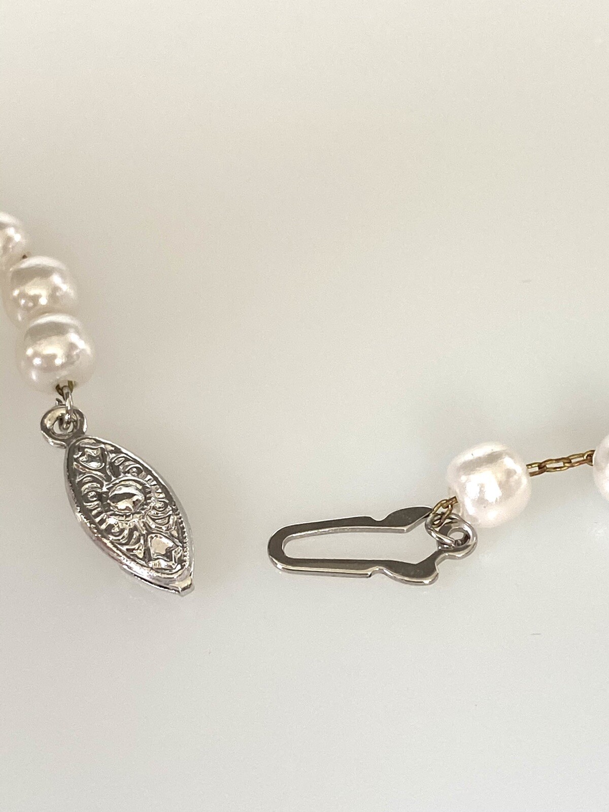 Japan Necklace Faux Pearls Fish Hook Clasp 16” Vintage Classic Elegant Jewelry