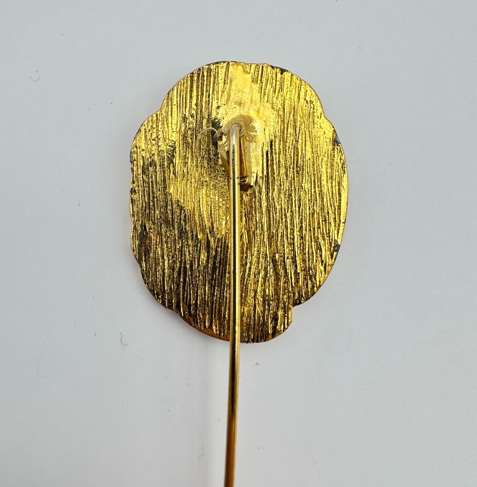 Vintage Art Nouveau Stick Pin Lady Gold Tone Portrait with Stone