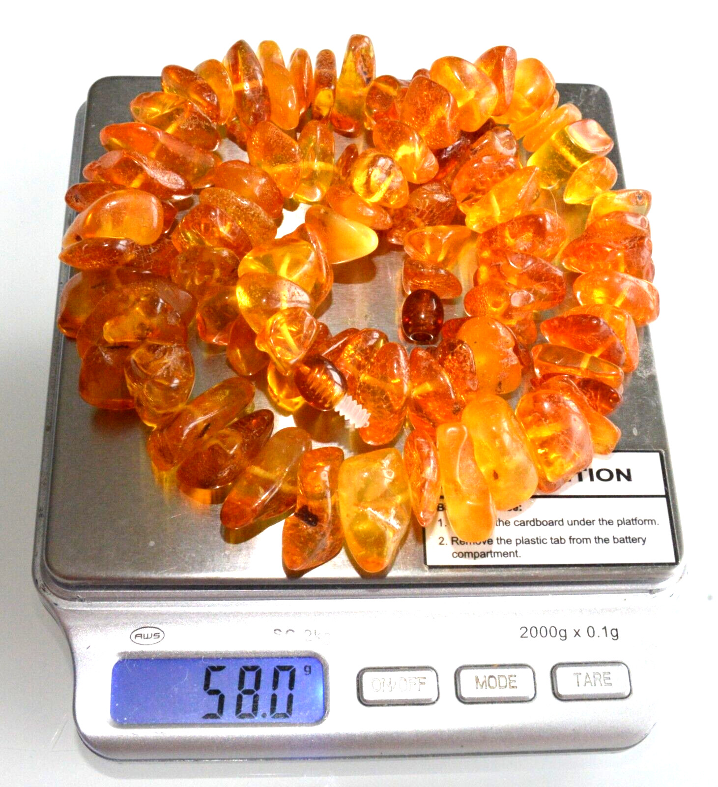 58gr RUSSIAN SOVIET BALTIC AMBER BEAD NECKLACE 琥珀 BRACELET STONE PENDANT EARRING