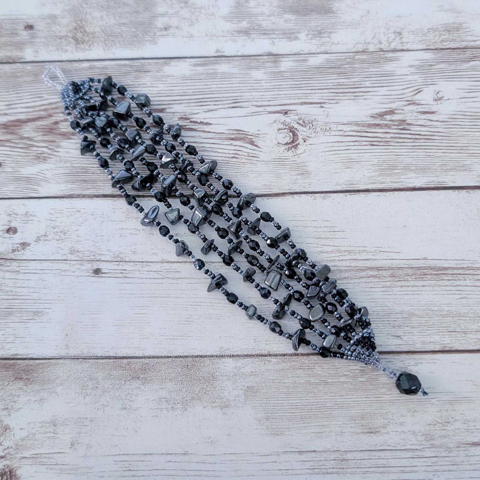 Vintage Bracelet – Multi Strand – Dark Tones/Blue – Statement