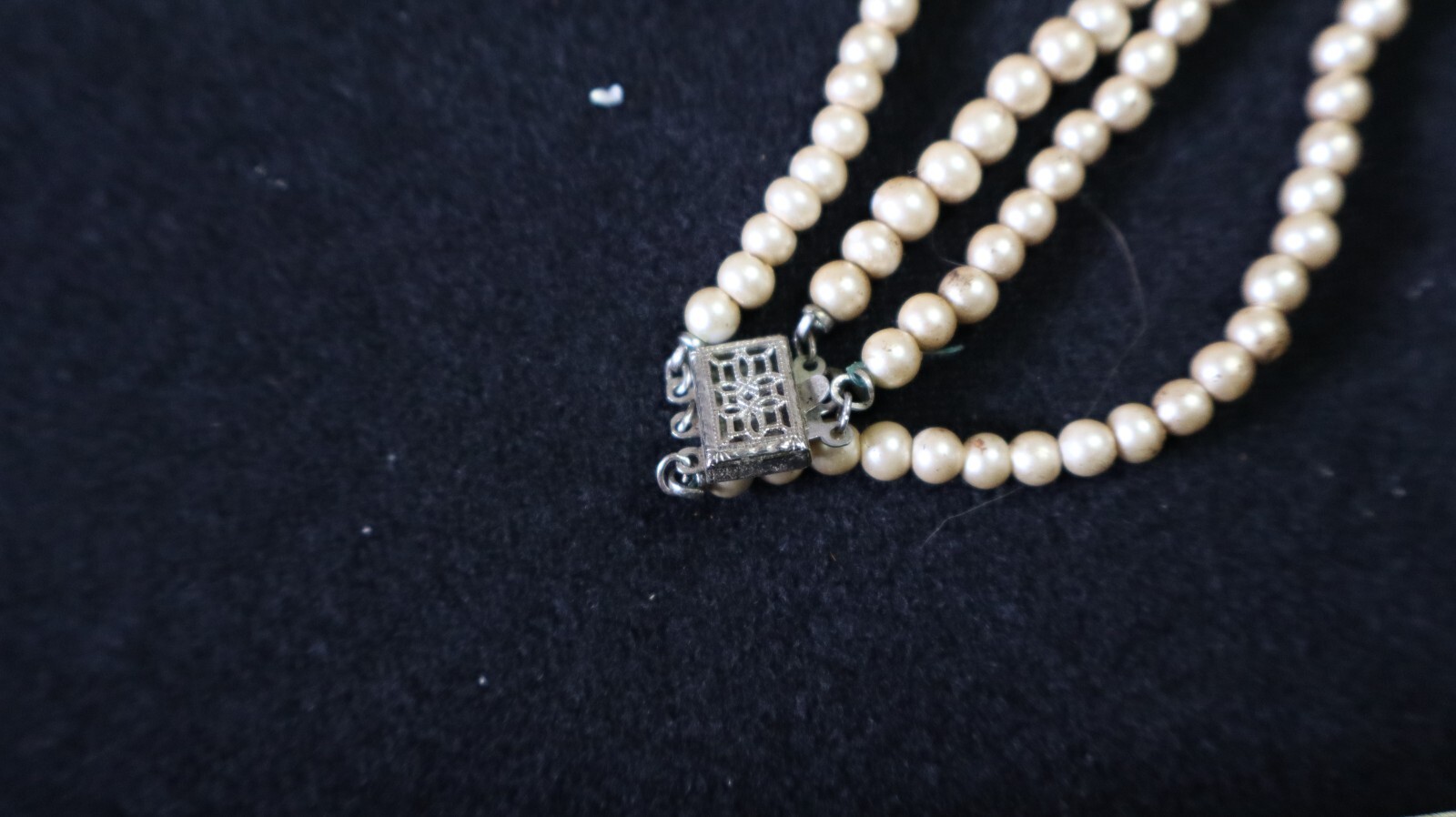 Vintage PEARL NECKLACE STORAGE AUCTION FIND LOT 2 STERLING K