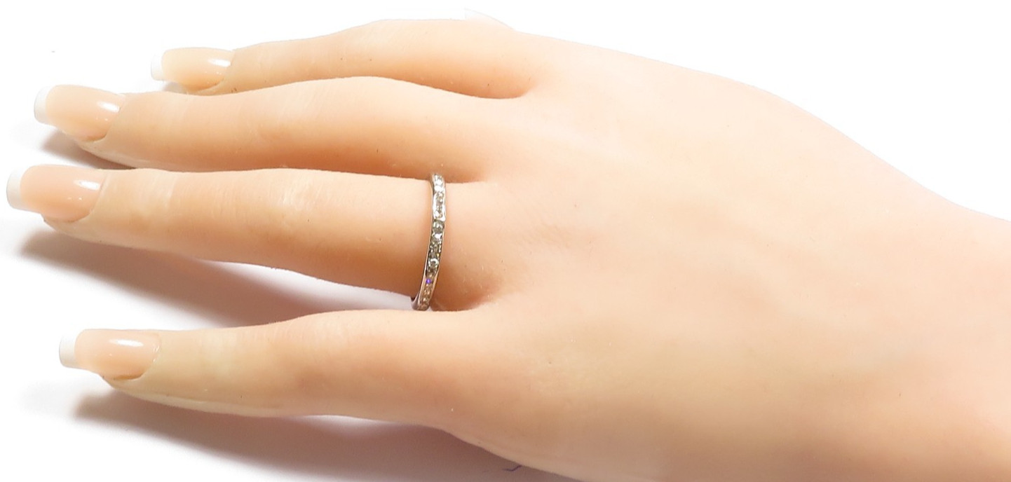 Antique Deco 1920’s Wedding Eternity Platinum Band Ring Size 10 UK-T1/2 EGL USA
