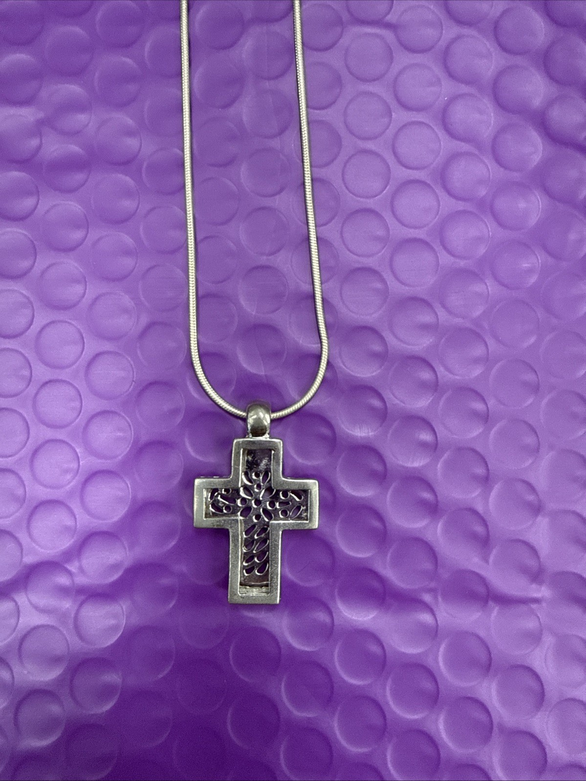 ⭐️Sterling Silver Cross Pendant Necklace With Designs