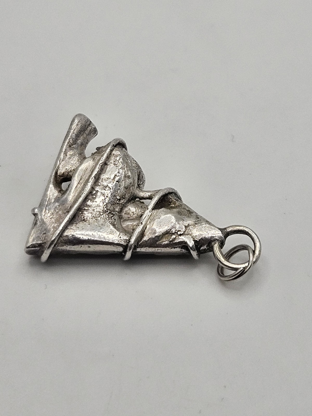 Vintage Brutalist Modernist Sterling Silver Pendant