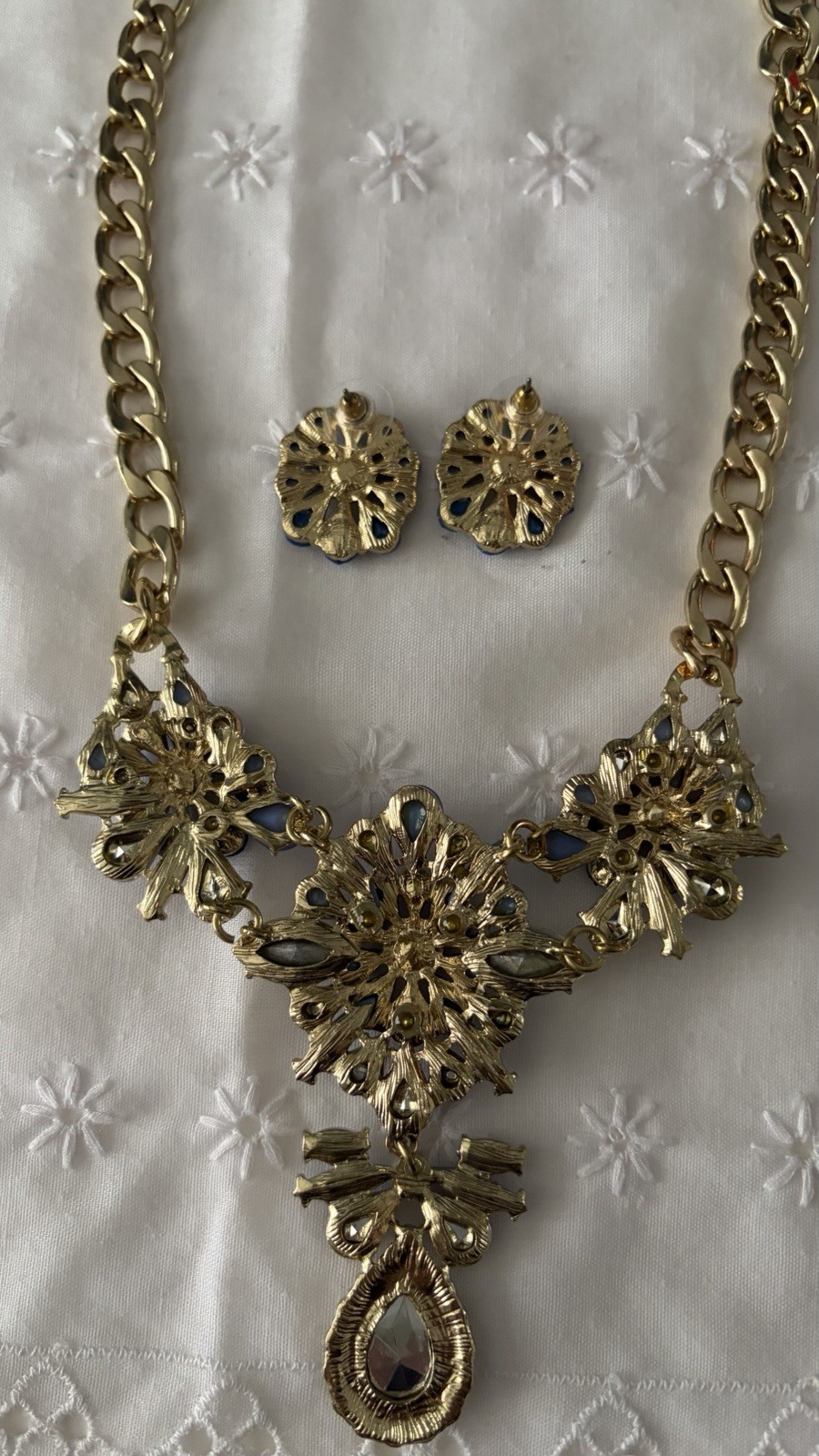 Vintage Retro 1960S Signed Marvella Necklace And Clip Earrings