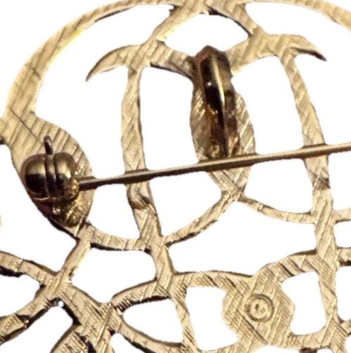 Gold Tone Brooch Or Wear As A Necklace With Gold Tone Necklace