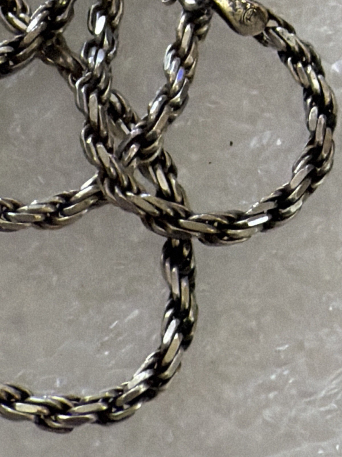 21.4g .925 Silver Vintage made in Italy Rope Med Lock Crimp 24Inch Necklace