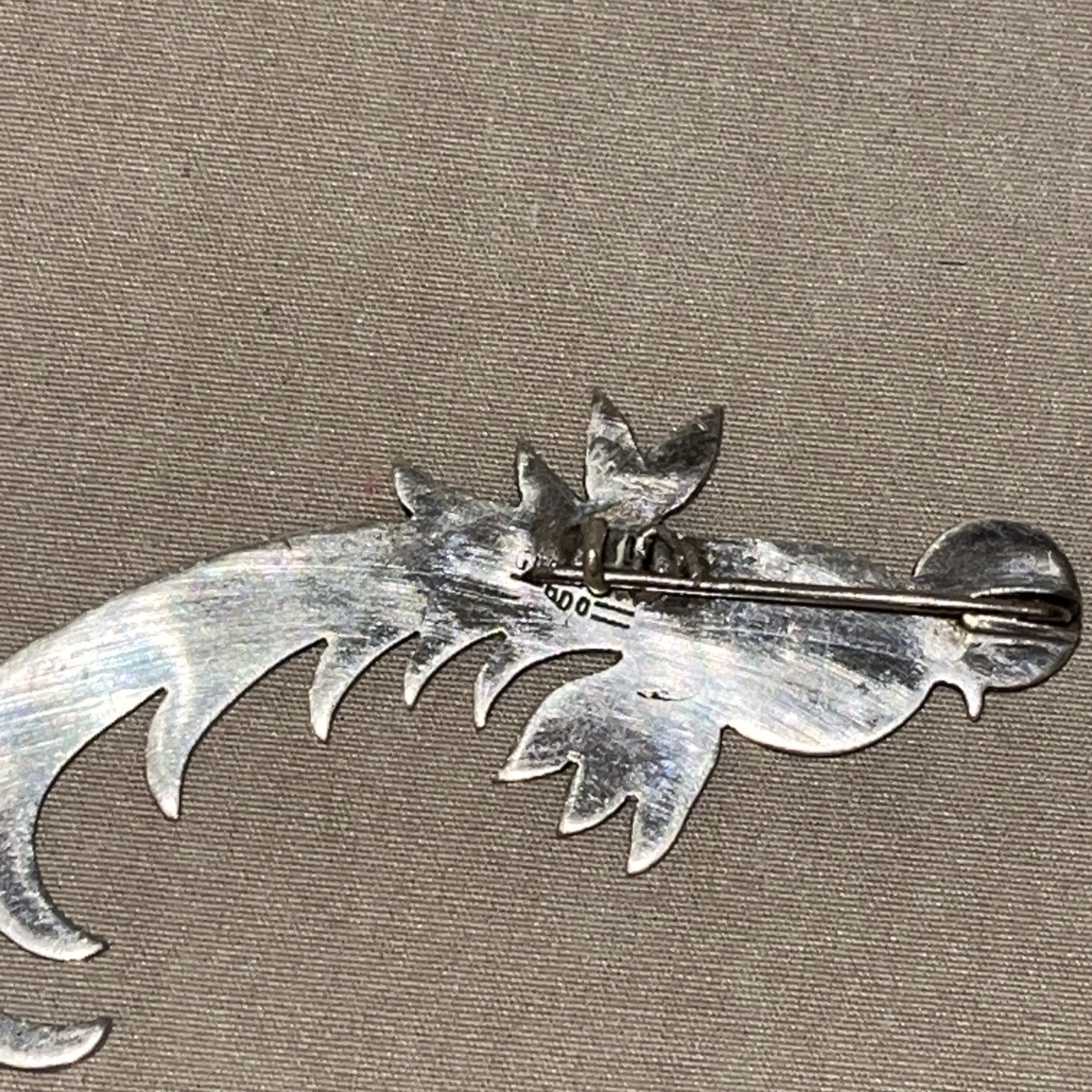 ❤️VTG/ANTIQUE 900 STERLING QUETZAL PARROT BROOCH GOLD WING GUATEMALA