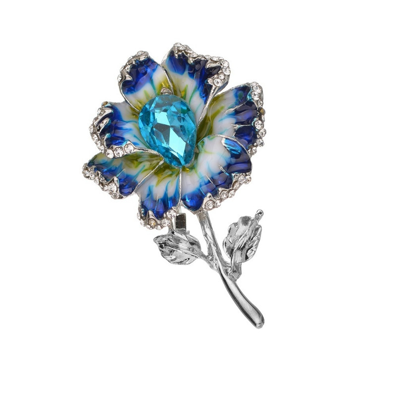 Elegant Colorful Enamel Flower Brooch Vintage Brooch Pin Antique Jewelry Gift