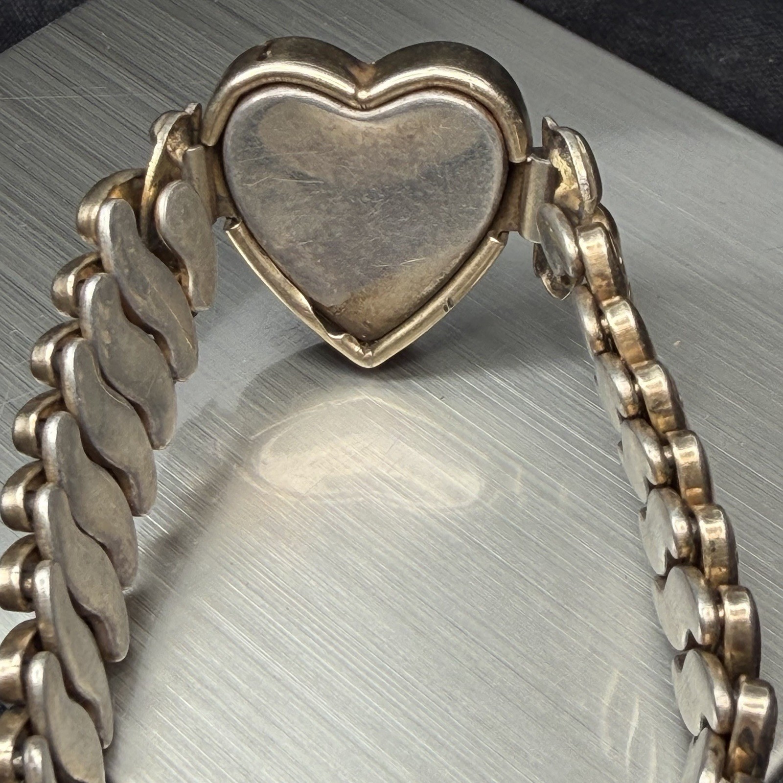 Vintage WWII Sterling Sweetheart Expansion Bracelet Heart Engraved Co-Star