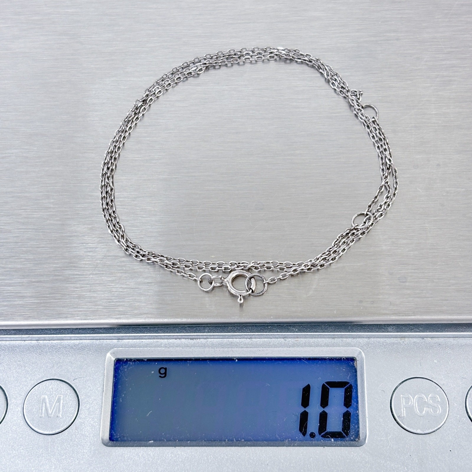 Vintage Sterling Silver 925 0.9mm Cable Chain Necklace 16″-17″-18″