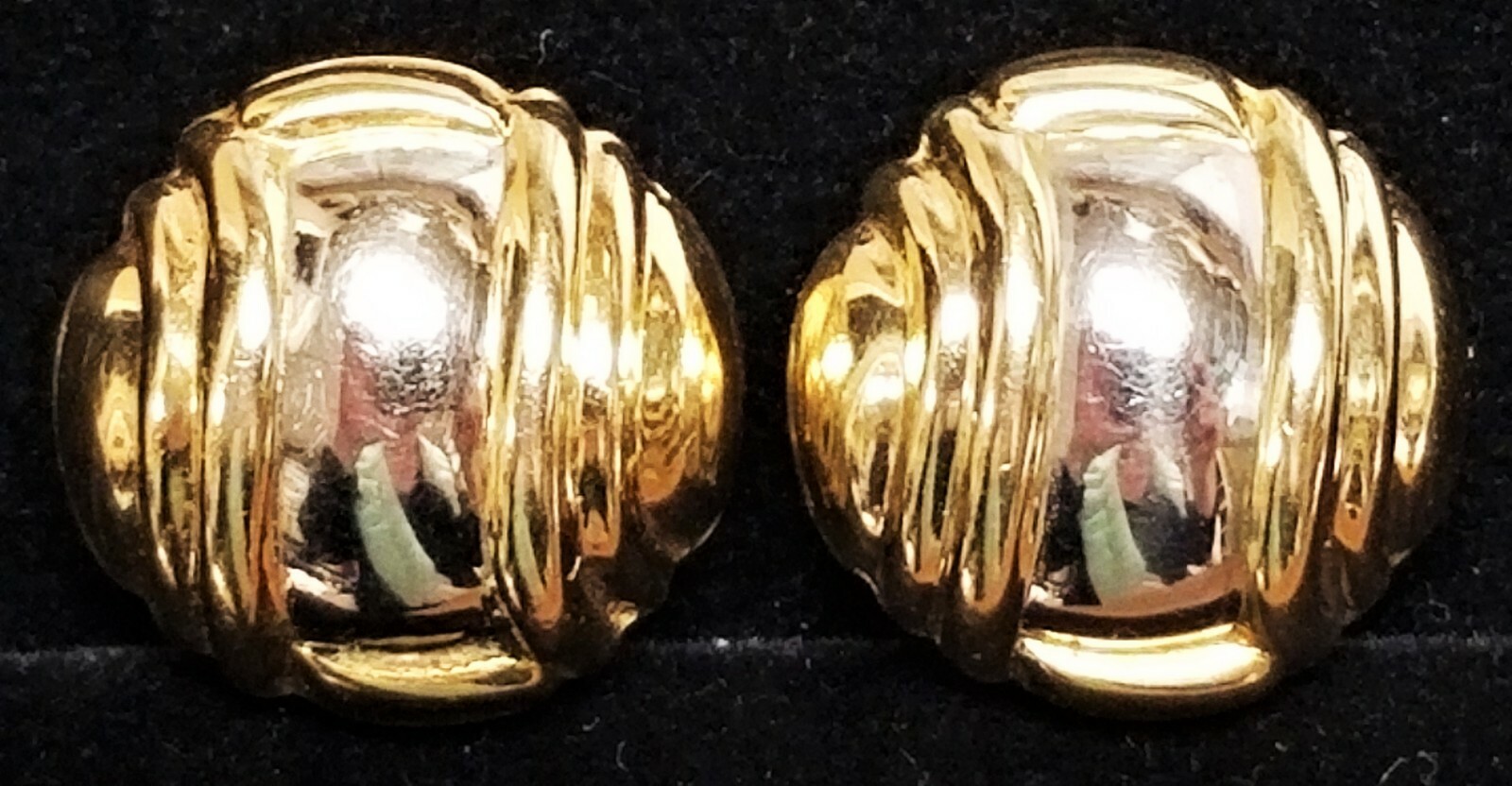 CHIMENTO Modernist 18K Yellow & White Gold Pierced French Clip Earrings 3/4″
