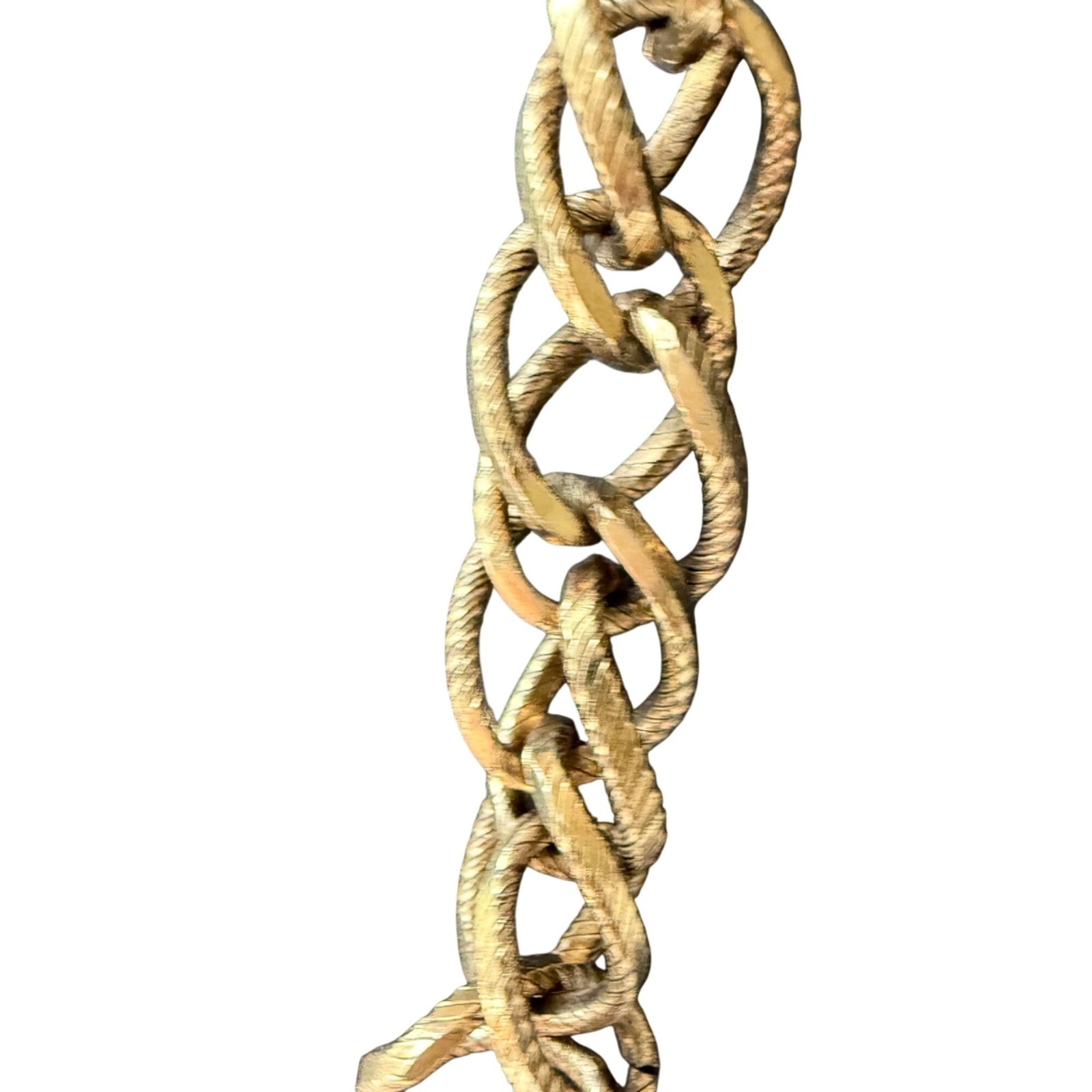 Vintage Gold-Tone Tortoise Shell Patterned Acrylic Links Chain Necklace 30″