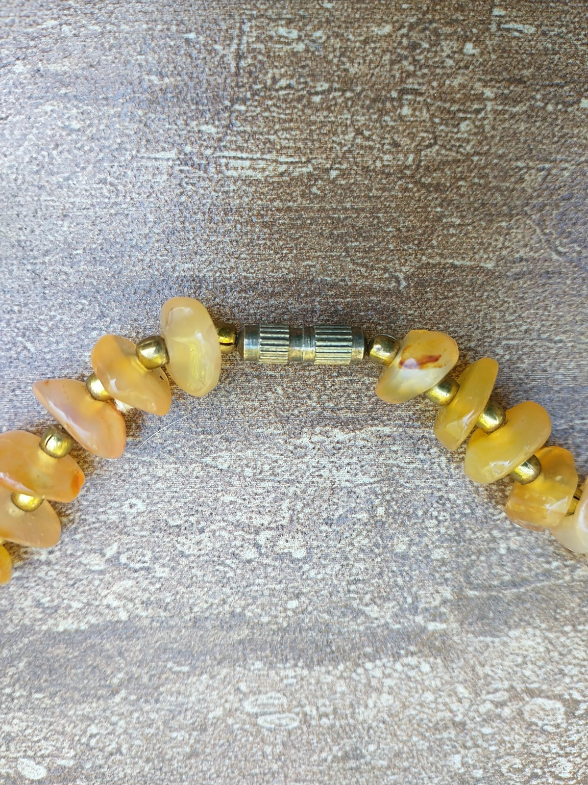 Baltic Amber Natural Honey Tones Necklace w/Gold Beads and Barrel Clasp 20″
