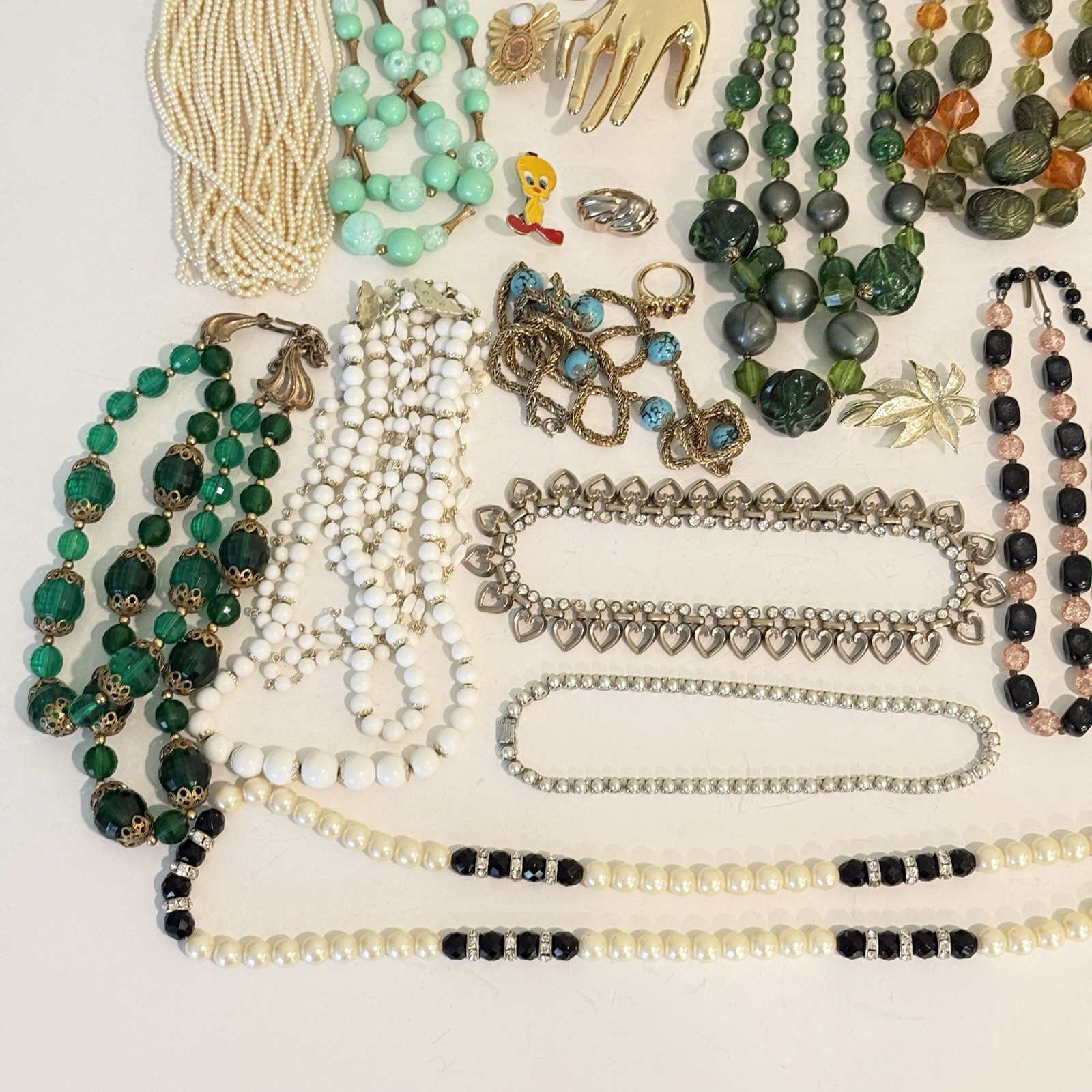 Vintage Estate Jewlery Lot & Box Monet Trifari West Germany Chunky Clip Earrings