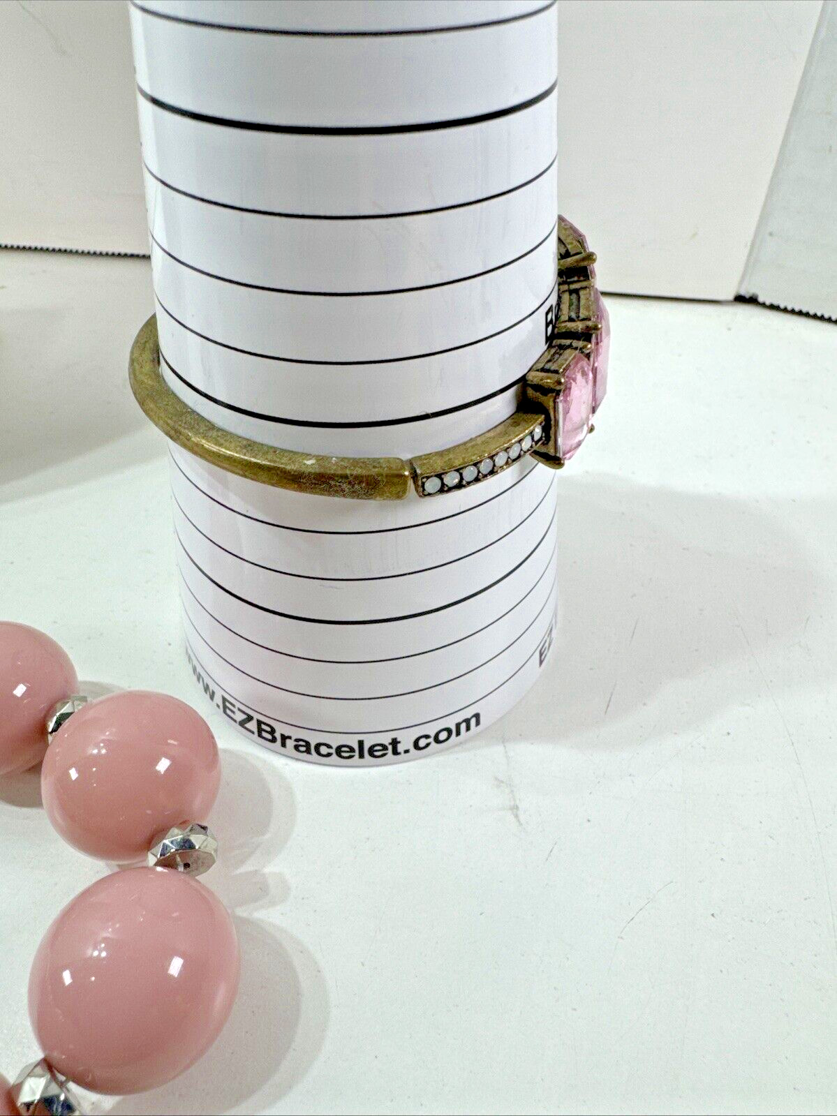 Beautiful Vintage Estate Lot 3x PINKS Beaded/Metal Necklaces & Bracelet