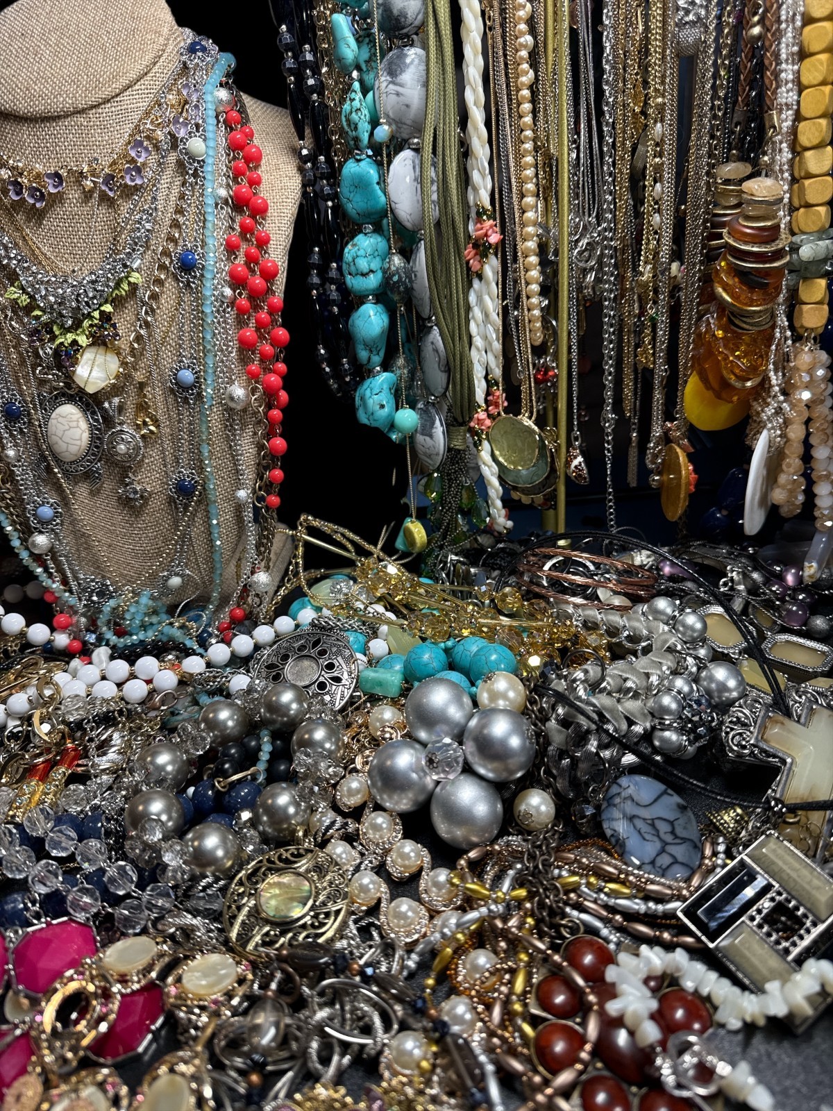 1 -2 LB LOT Of Used Costume Jewelry Vintage to Modern Wearable 15-20 Pieces