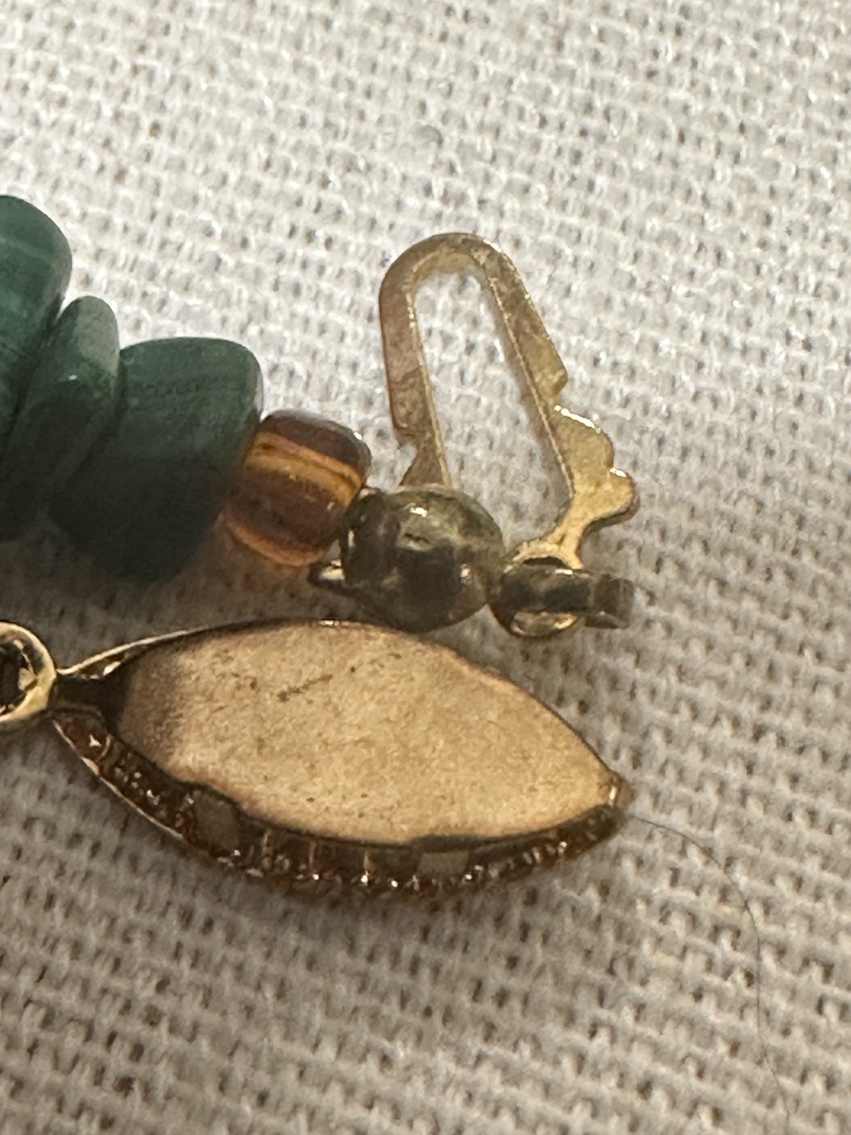 Vintage Multi Gemstone Charm Necklace Green Bead Strand Dangle Drop Boho Ethnic