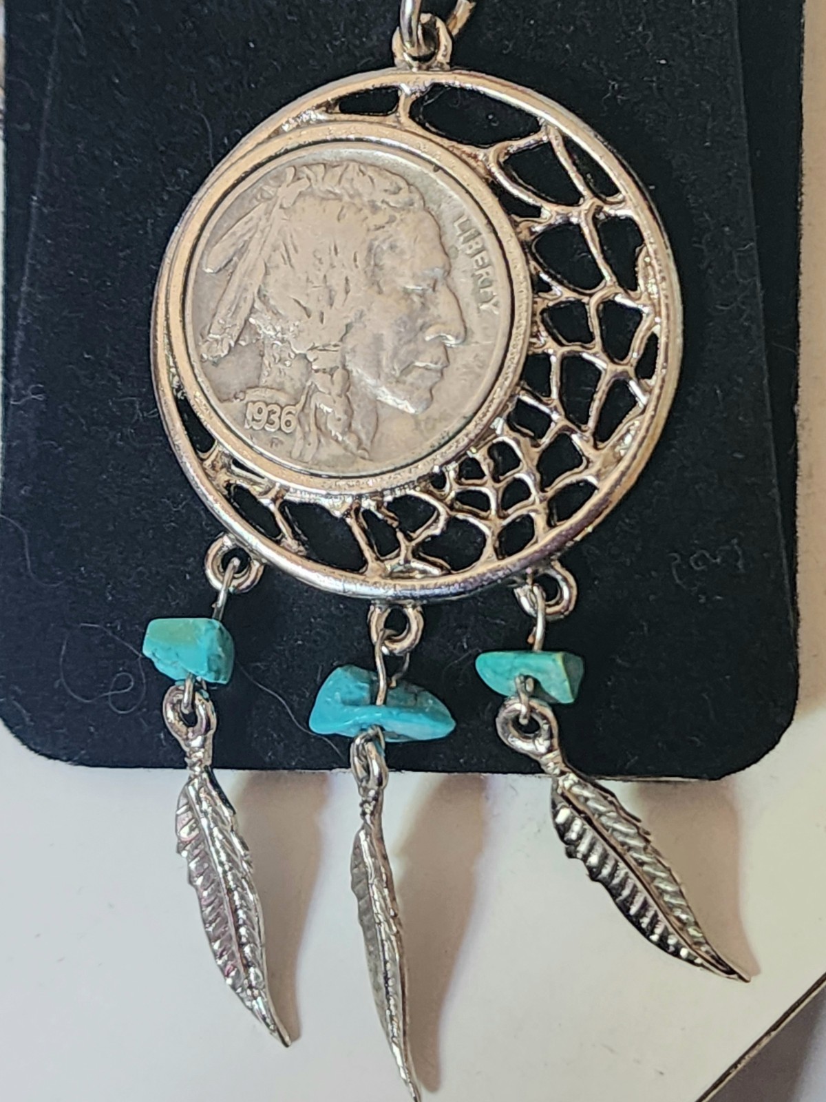 Vintage American Historic Society 1936 Buffalo Nickel Pendant Necklace COA NIB