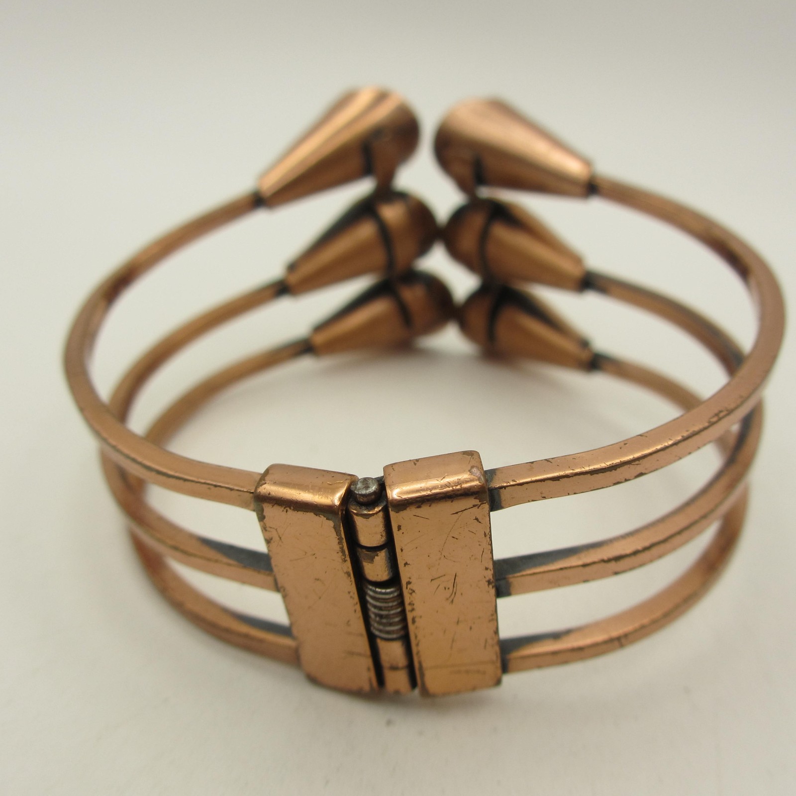 Vintage Renoir Bracelet Copper Calla Lilly Hinged Cuff