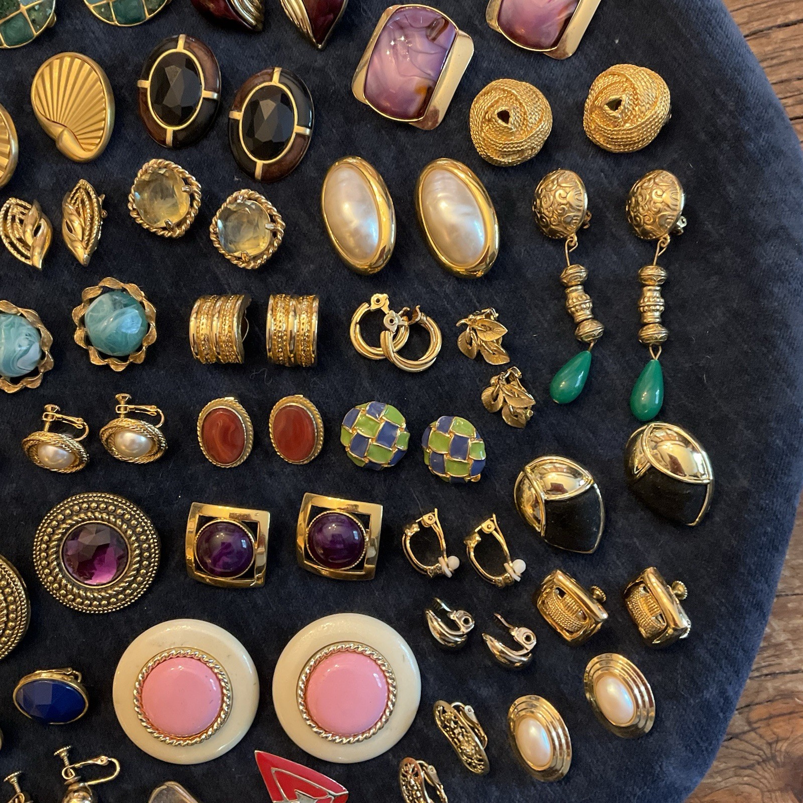 HUGE Lot Vintage Clip On Screw back Earrings TRIFARI Sarah Cov Gay Boyer Coro