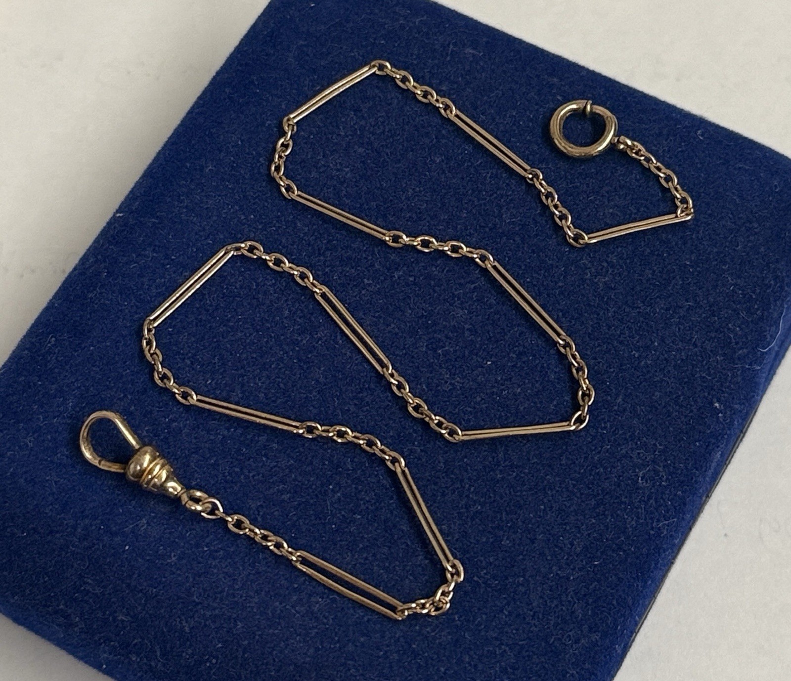 Paperclip Gold Filled Watch Chain Cable Fob 13” 2mm victorian Gf Figaro Link