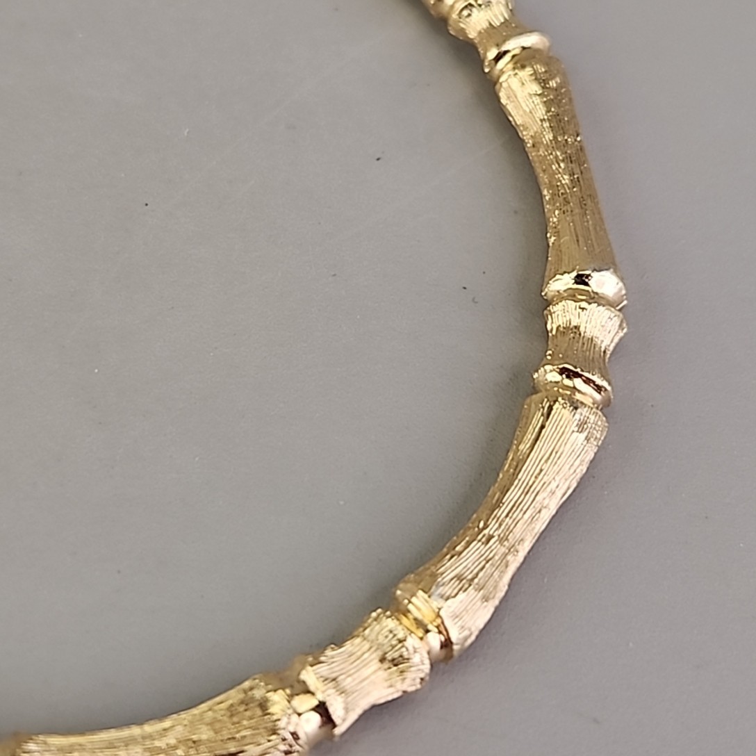 Vintage Napier Bamboo Bangle Bracelet Gold Tone Metal 7.75″