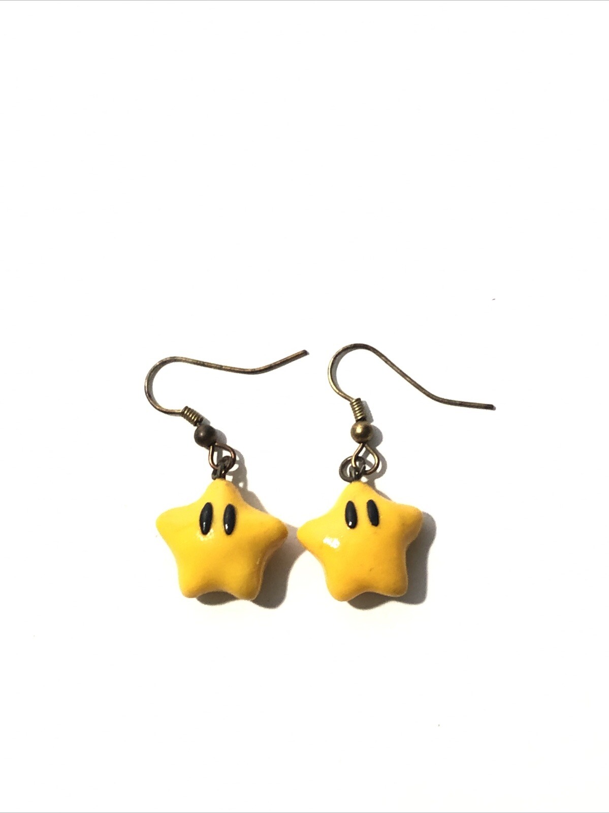Super Mario Bros Star Dangle Earrings-1.5” Yellow Hook Earrings-Nintendo Jewelry