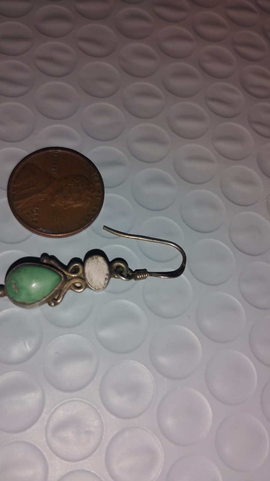 1 Vintage Silver Turquoise Earring. Metal Detecting Find. Perfect For A Pendant