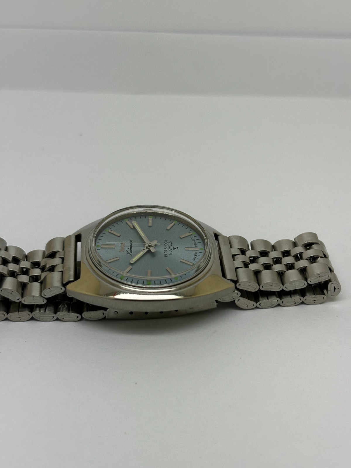 Vintage HMT Kohinoor Sky Blue Dial Mechanical hand Winding Transparent Back Case