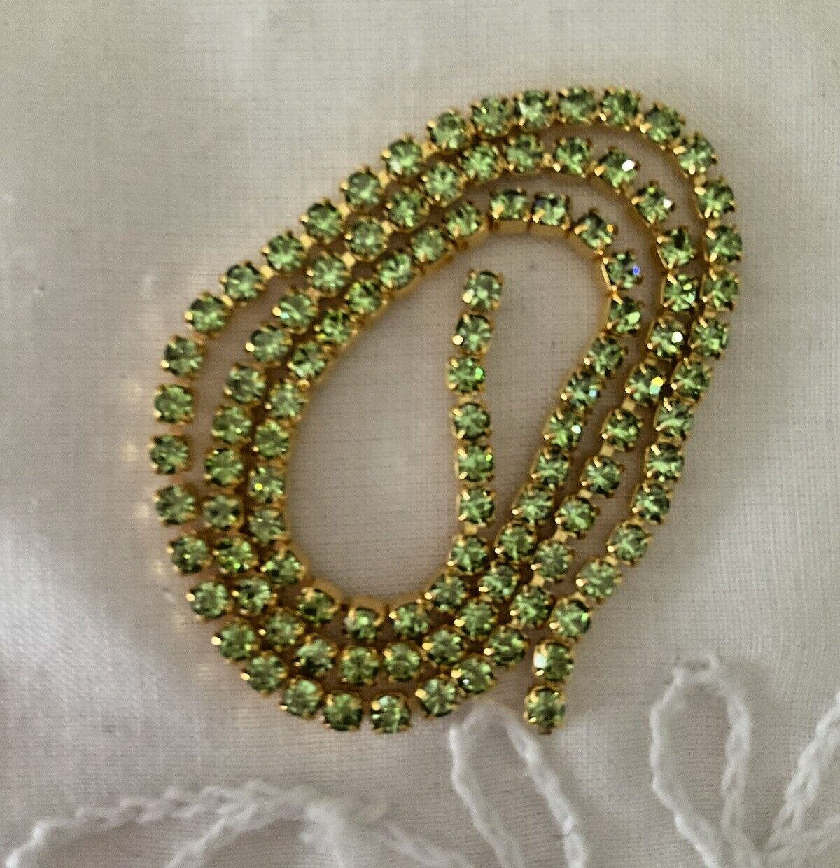 Pendant Kit Finch Painted Gold Egg Green Crystals Goldtone Chain Instructions