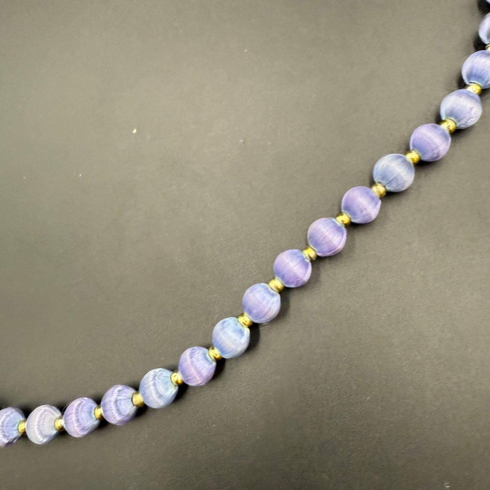 Vintage Faux Fur Beaded Necklace Accessory