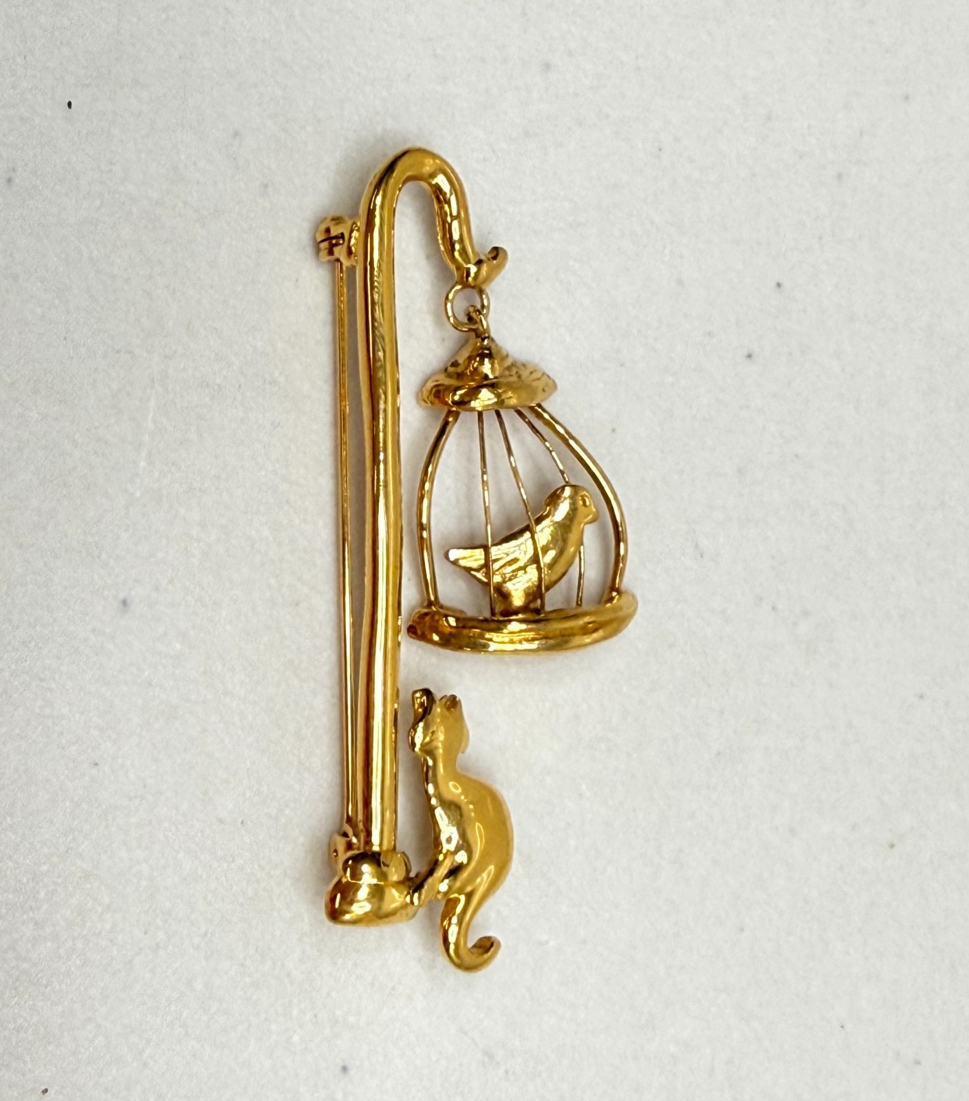 Vintage Brooch Lot Cat Theme Whimsical Gold, Silver Tone One w FlAW, JJs, READ