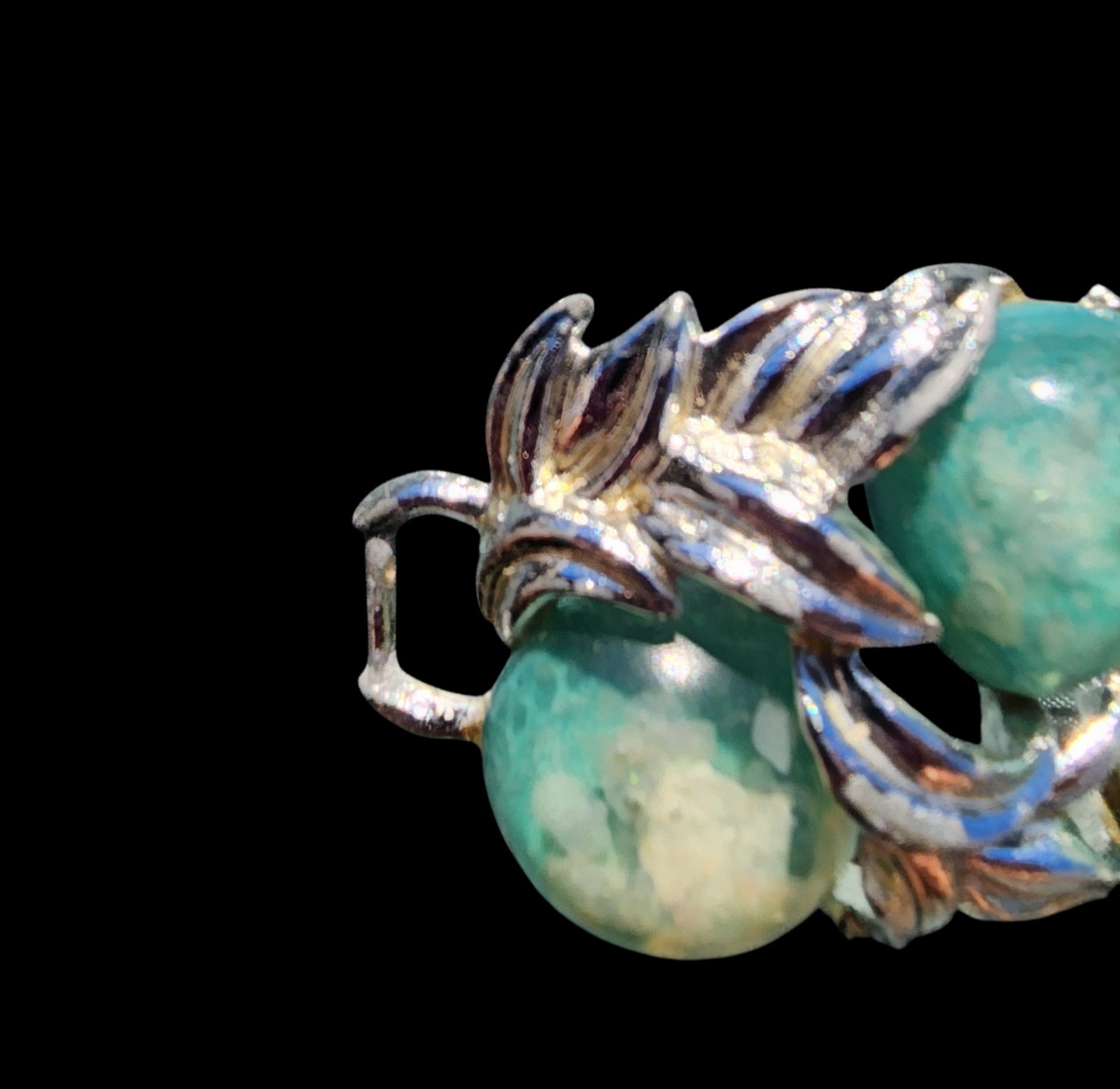 Blue Confetti Resin 50s Bracelet Linked Vintage