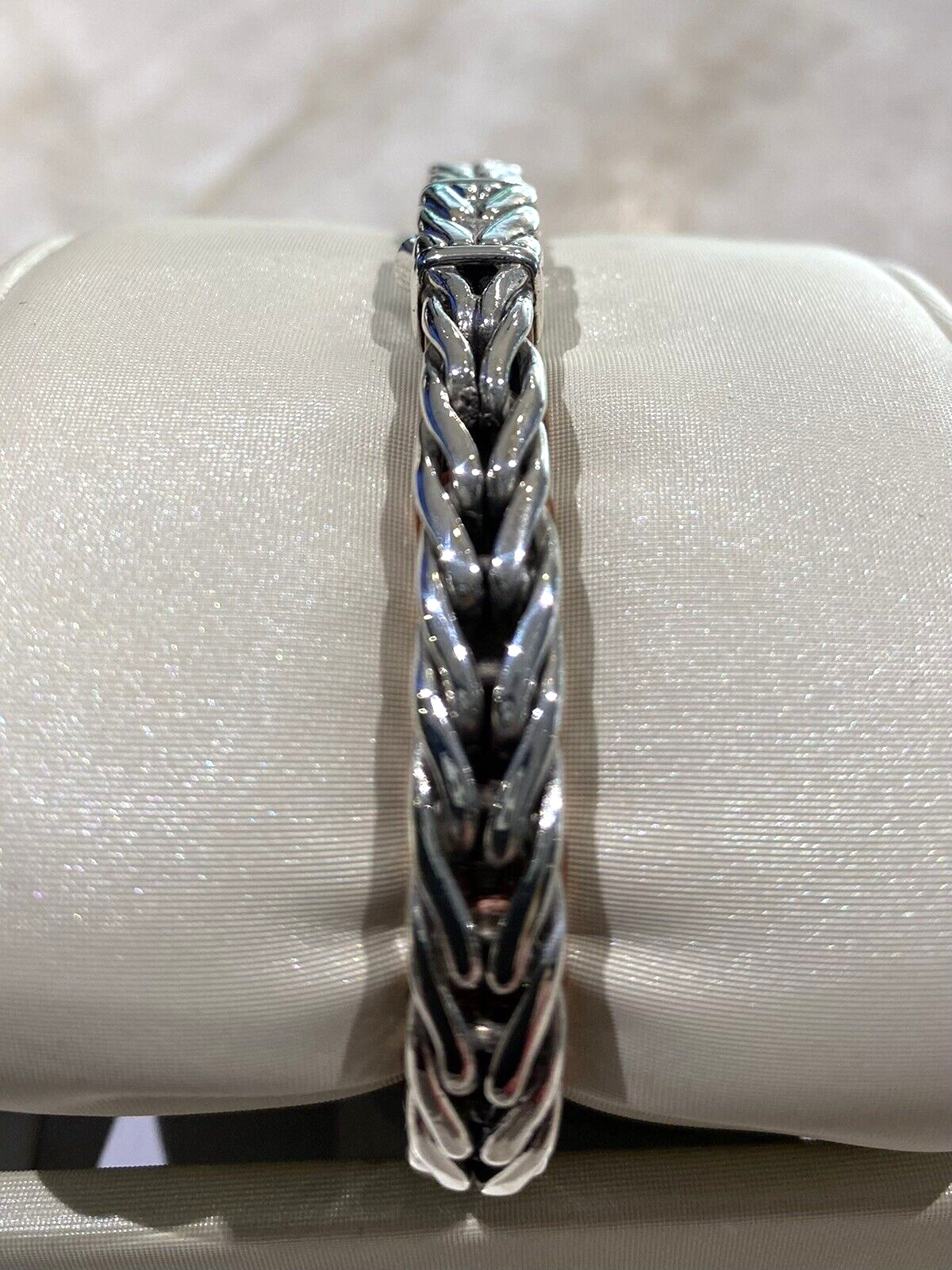 John Hardy sterling silver & copper spiga wheat chain bracelet, 5mm width.