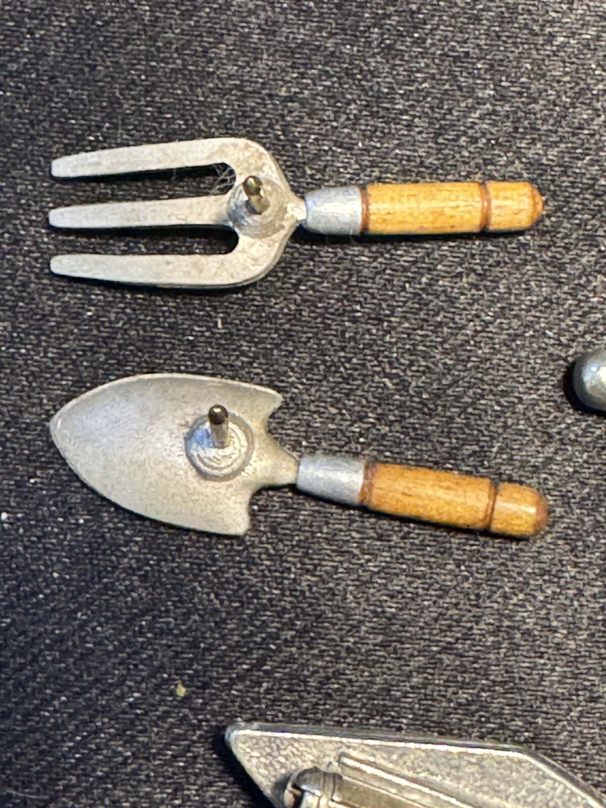 5 Piece Vintage Gardening Tool Pins By CLIFT Wheelbarrow, Shovel, Clippers