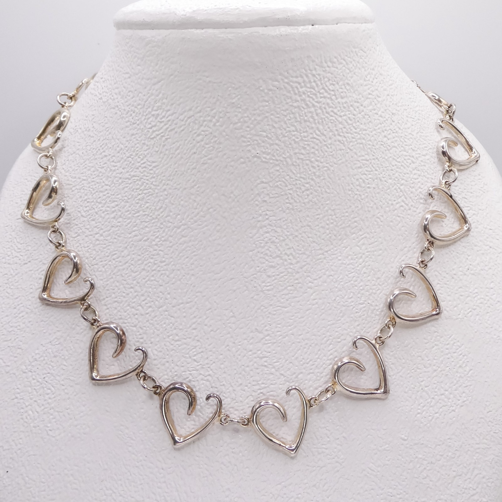 P Emerson Sterling Silver 925 Open Heart Station 23.5″ Women’s Necklace