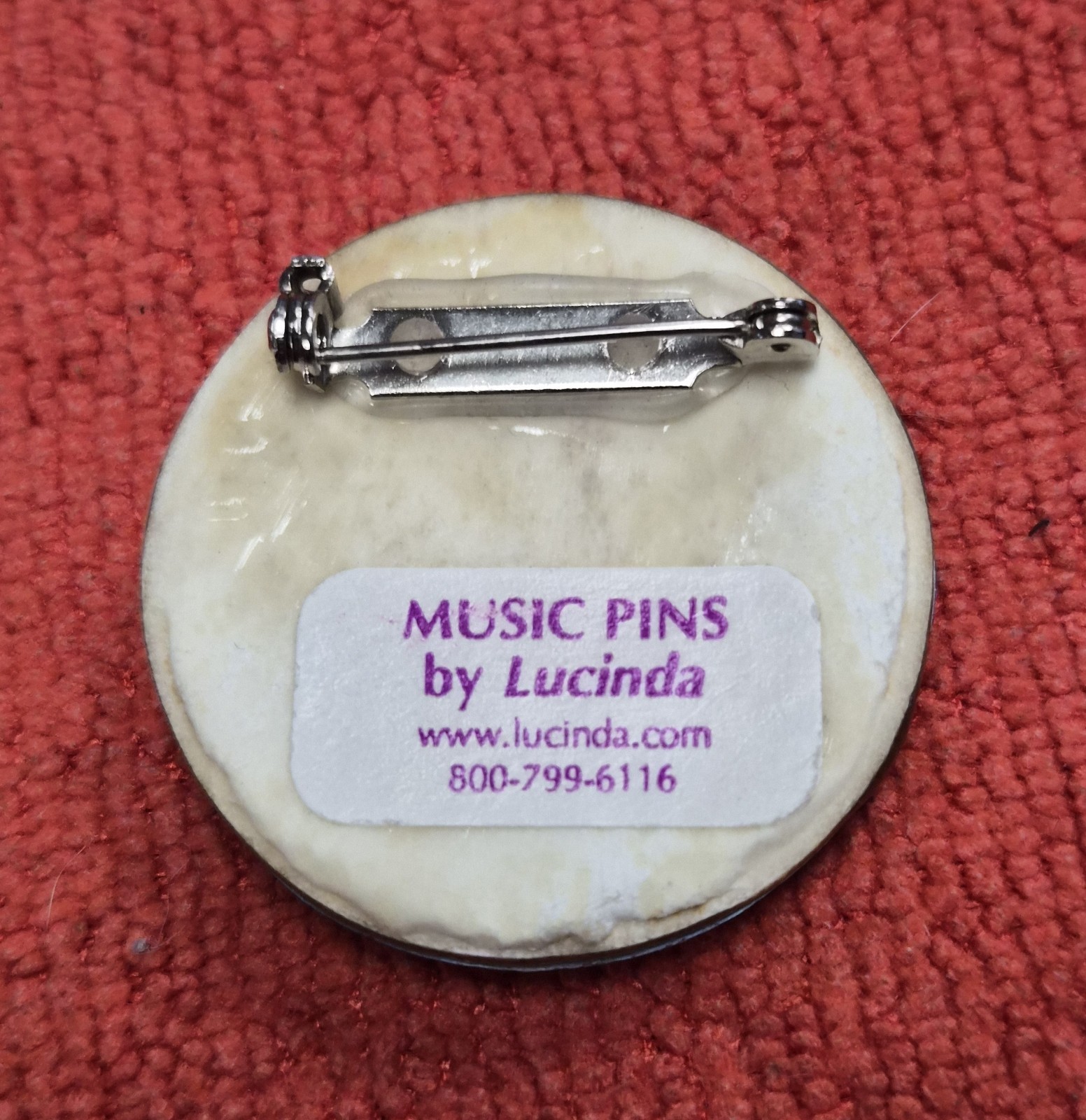 Vintage Music Pins by Lucinda USA Pink Glitter Clef & Eighth Notes Pin / Brooch